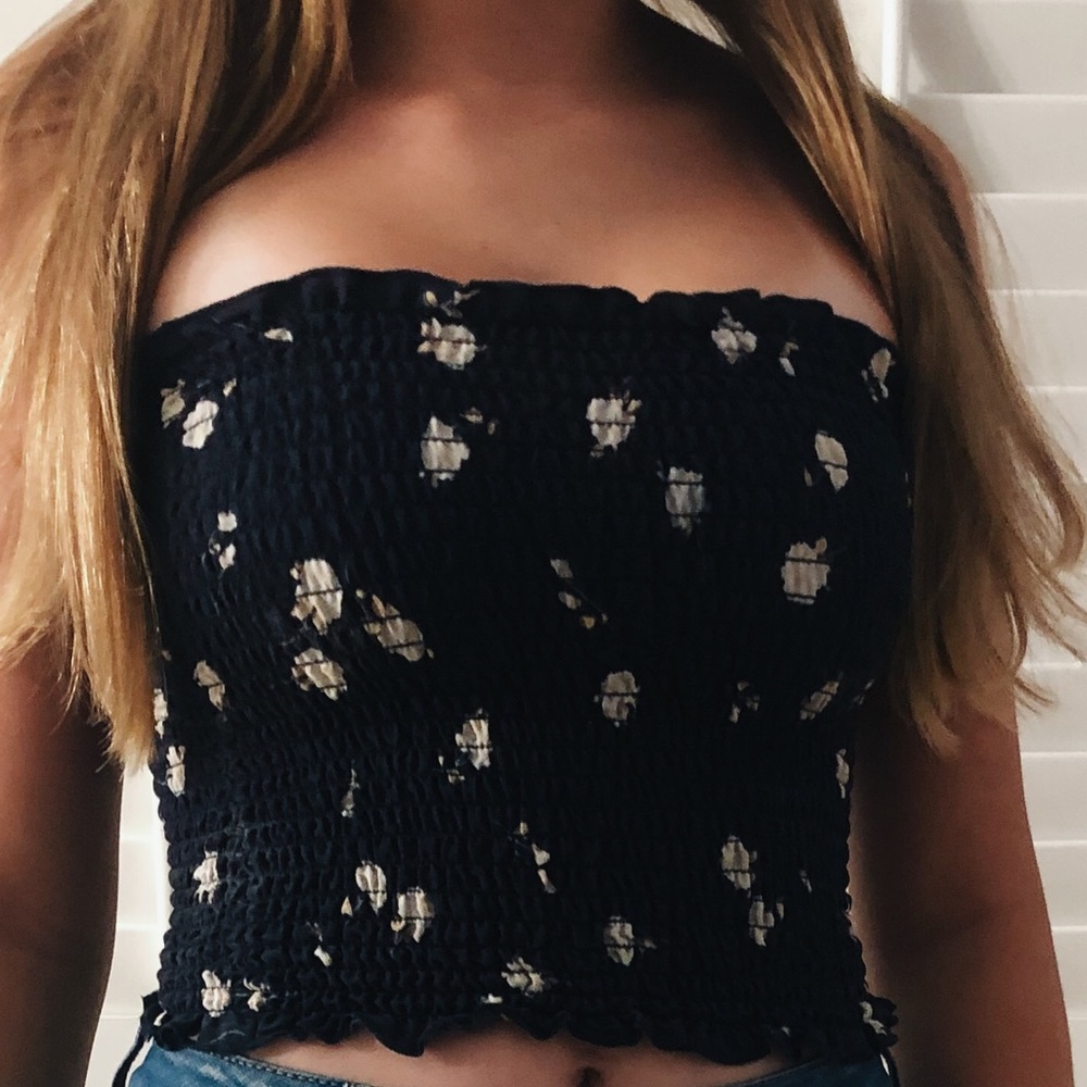 brandy melville floral tube top